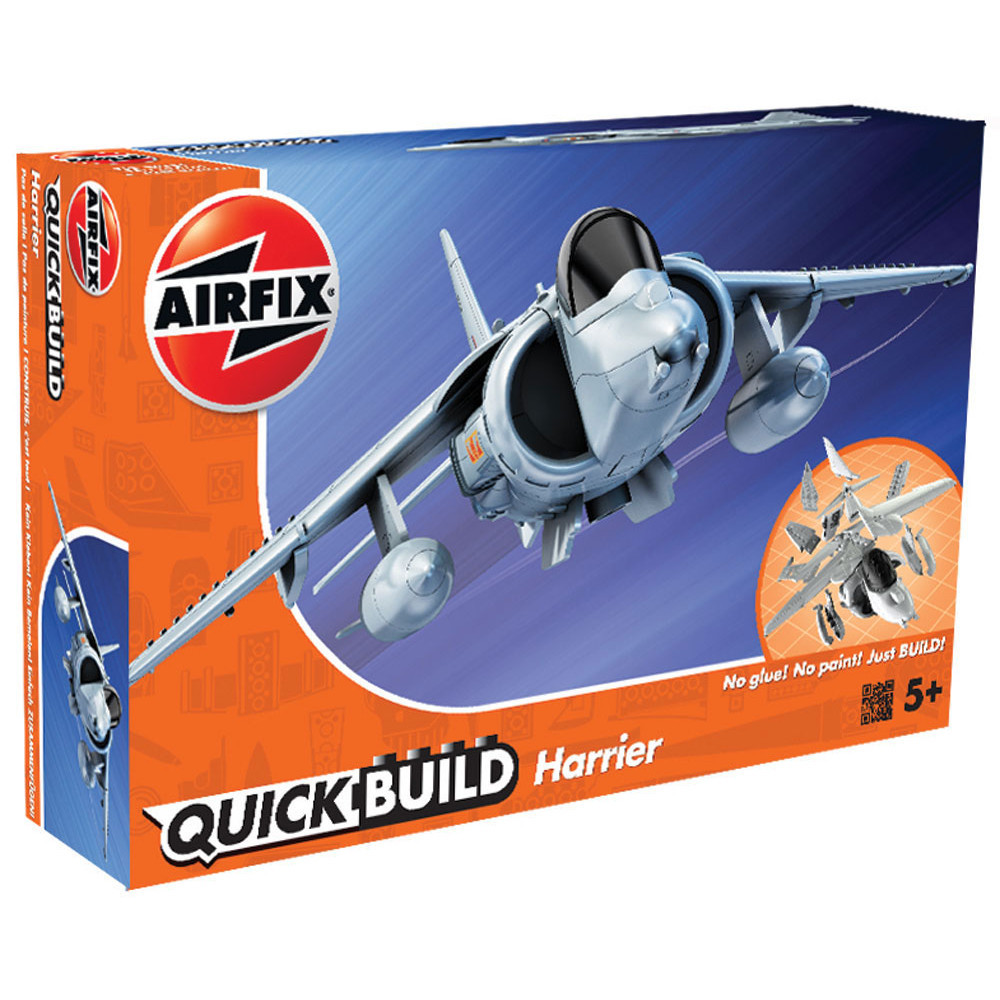 thumbnail image 2 of Airfix Quick Build Harrier Snap Together Plastic Model Kit J6009 Military Aircraft 2 of 4