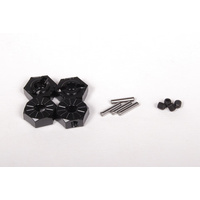 AXIAL NARROW 12MM ALUM HUB BLACK 4PCS