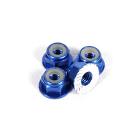 M4 SERRATED NYLON LOCK NUT (BLUE) 10PCS