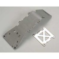 Skidplate, front plastic (grey)/ stainle