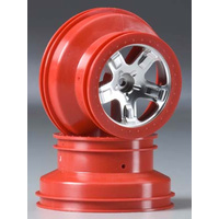 Wheels, SCT satin chrome, red beadlock s