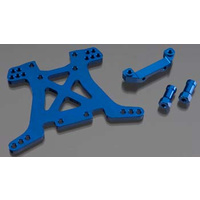 Shock tower, rear, 7075-T6 aluminum (blu