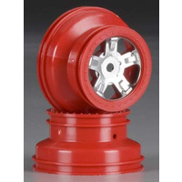 Wheels, SCT satin chrome, red beadlock s