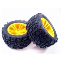 2 Tires + Front rims for Monster Truck X Missile HBX Spare part for Monster Truck X Missile 3368-P004