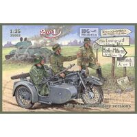 IBG 1/35 BMW R12 WITH SIDECAR - MILITARY VERSION (2 IN 1) PLASTIC MODEL KIT [35002]