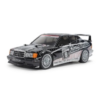 TAMIYA RC 1/10 MERCEDEC-BENZ 190 E EVO II - BLACK/SILVER PAINTED BODY (TT-02) 47525