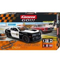 CARRERA GO ON THE RUN SLOT CAR SET - MUSTANG & CAMARO 62462