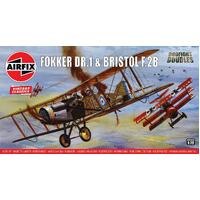 AIRFIX FOKKER DR1 TRIPLANE & BRISTOL FIGHTER DOGFIGHT DOUBLE A02141V