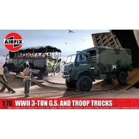 AIRFIX WWII 3-TON 4X4 GENERAL SERVICE & TROOP TRUCKS A03306A