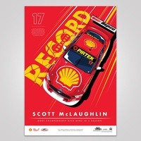 RECORD BREAKER SCOTT MCLAUGHLIN MOST CHAMPIONSHIP RACE WINS PRINT ACP025
