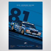 AUTHENTIC COLLECTABLES ACP039 - DICK JOHNSON RACING TRU-BLU FORD FALCON XD 1981 BATHURST WINNER - BLUE LIMITED EDITION SIGNED