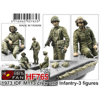 AFV Club 1/35 1973 IDF M113 Crew & Infantry-3figures w/Accessories Plastic Model Kit