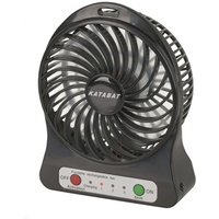 Mini USB Rechargeable Fan with LED Light - Black