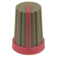 Knob Plastic Push On 18T Spline Grey/Red