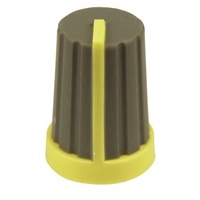 Knob Plastic Push On 18T Spline Gry/Yel