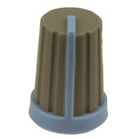 Knob Plastic Push On 18T Spline Gry/Blu