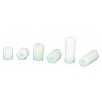 6.3mm x 3mm Tapped Nylon Spacers - Pk.100