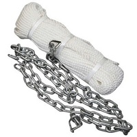 Anchor Line 50m Rope & 3m Chain - 6mm Rope & 6mm Galvanised Chain
