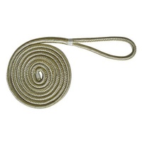Nylon Mooring / Dock Line with Polyester Cover (White with Gold Fleck) 10mm x 10m