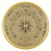 "Brass Type" Circular Barometer
