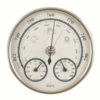 Contemporary Style Circular Barometer with Thermometer and Hygrometer