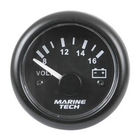 Battery Volt Meter - Analogue - 8-16V Black MGG205