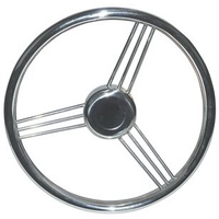 9 Spoke Stainless Steel Steering Wheel - 345mm
