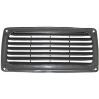 Plastic Rectangular Louvre Vents - Black 200mm x 100mm