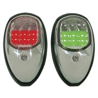 Modern Teardrop Design - Port/Starboard - Stainless - LED - Not Approved