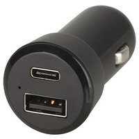 CNVTR 12VDC CIG PLUG-2XUSB TYPE-C SKT 3A