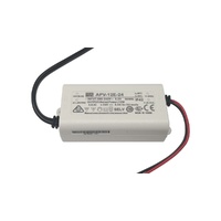 PSU LED 24V 0.5A 12W MW APV-12-24 MP411012W AC/DC constant voltage single output LED power supply. Housed in a flame retardant plastic enclosure.