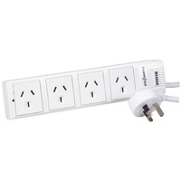 4 Way Powerboard with Surge and Overload Protection - 4 Way