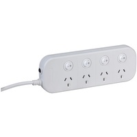 4 way Powerboard with 4 switches and Surge Overload Protection