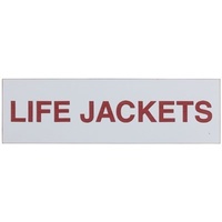Adhesive Life Jackets Sign 100x30mm