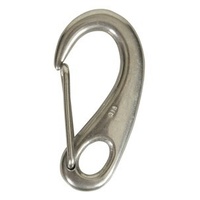 Cast Stainless Steel (316 Grade) Spring Snap Hook - 50mm Long 10mm Spacing 6mm Hole