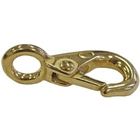 Cast Brass Spring Lever Snap Hook Economy - 72mm Long 16mm Eye