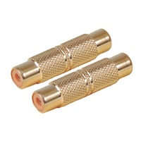 Gold RCA Socket to RCA Socket Adaptor Pack of 2