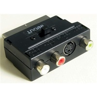 SCART Plug to 3 RCA & S-VHS Socket Adaptor
