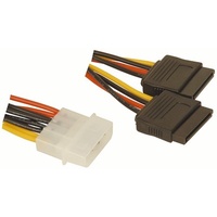 Male Molex to 2 x SATA Power Converter