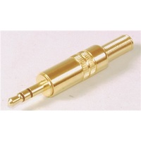 3.5mm Gold Stereo Plug WITH SPRING