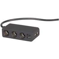 3 Way Lighter Socket Splitter with 4 USB Ports
