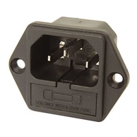 IEC Male Chassis Power Plug with Fuseholder