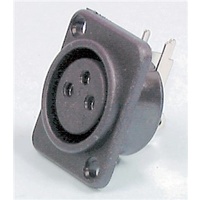 3 Pin Plastic Chassis Female Cannon Type Connector