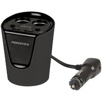 Car Cup Charger with 2-socket Cigarette Lighter Splitter & Dual USB Ports 3.1A PS21182 x cigarette lighter sockets and 2 x USB charging outlets.