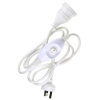 White 1.8m Inline Switch Extension Lead