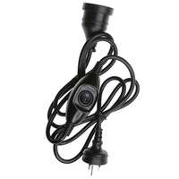 Black 1.8m Inline Switch Extension Lead