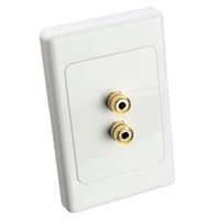 Gold SCREW TERMINALS ON LARGE WALLPLATE x2