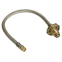 Stainless Steel Braided Hoses with Hand Wheel - Fixed for Double Bottle Kits 450mm