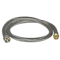 Stainless Steel Braided Gas Hoses - 3/8" BSP Male to 1/4" BSP Female 900mm