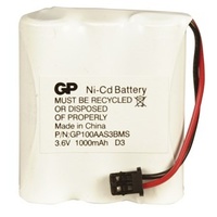 3.6V 1000mAH Rechargeable Ni-CD Battery